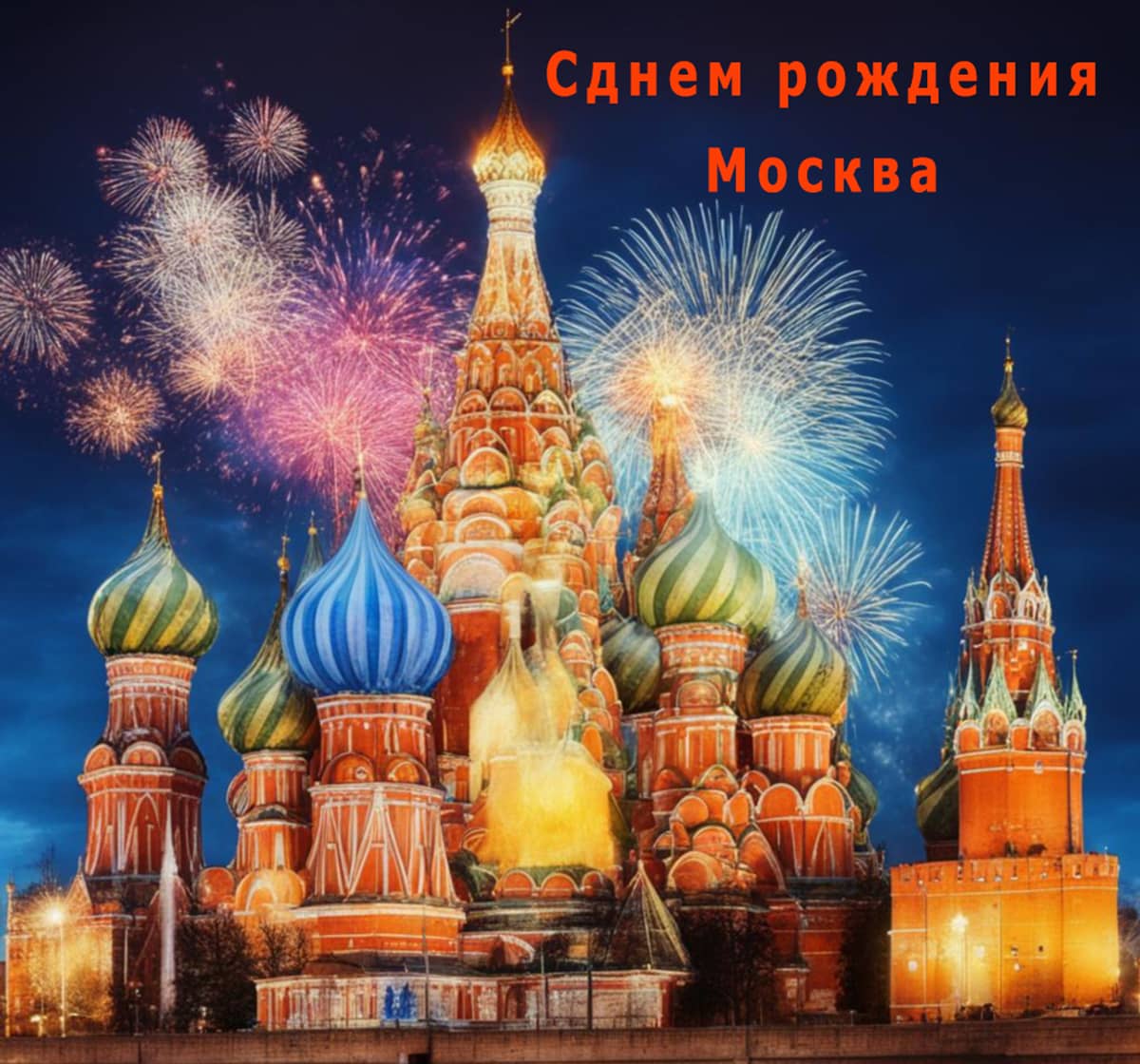 Открытка с днем рождения Москва