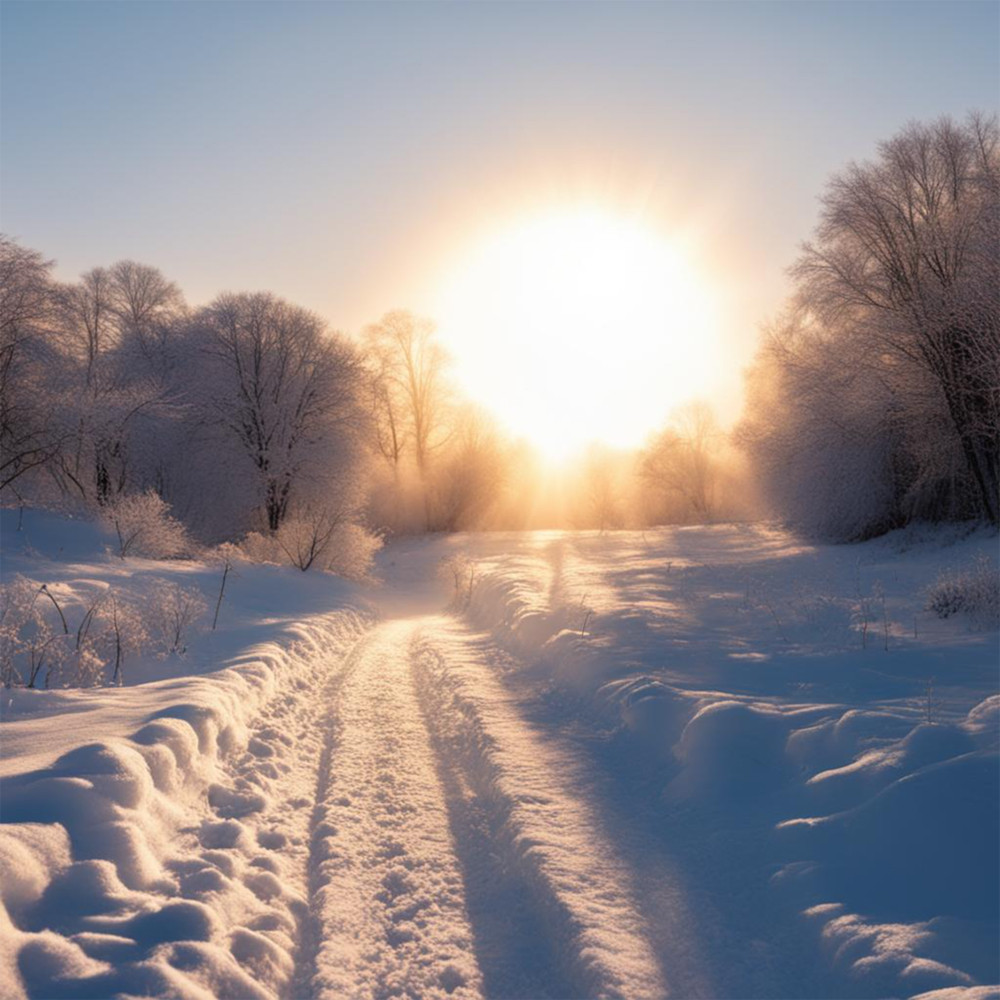 Солнце на зимнем пейзаже 13