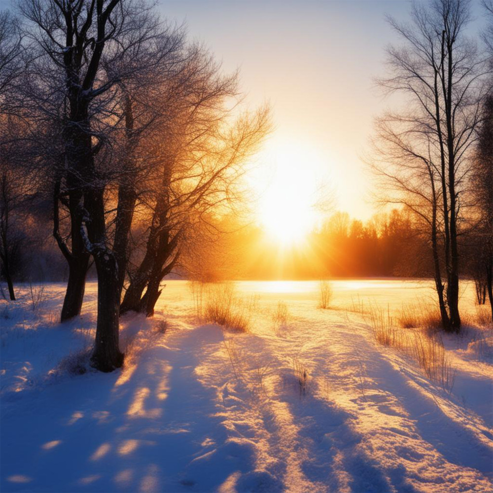 Солнце на зимнем пейзаже 15