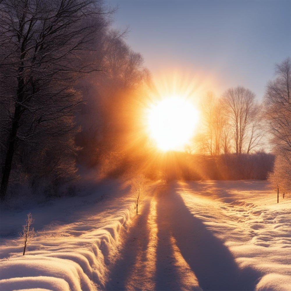 Солнце на зимнем пейзаже 16