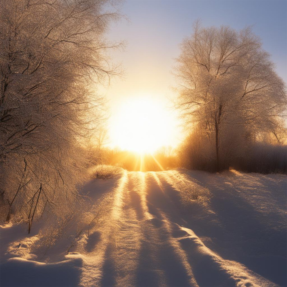 Солнце на зимнем пейзаже 19