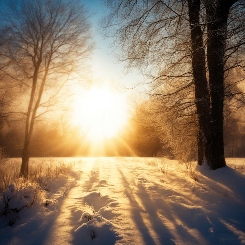 Солнце на зимнем пейзаже 21
