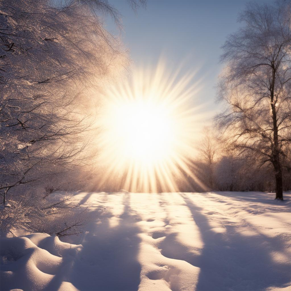 Солнце на зимнем пейзаже 5