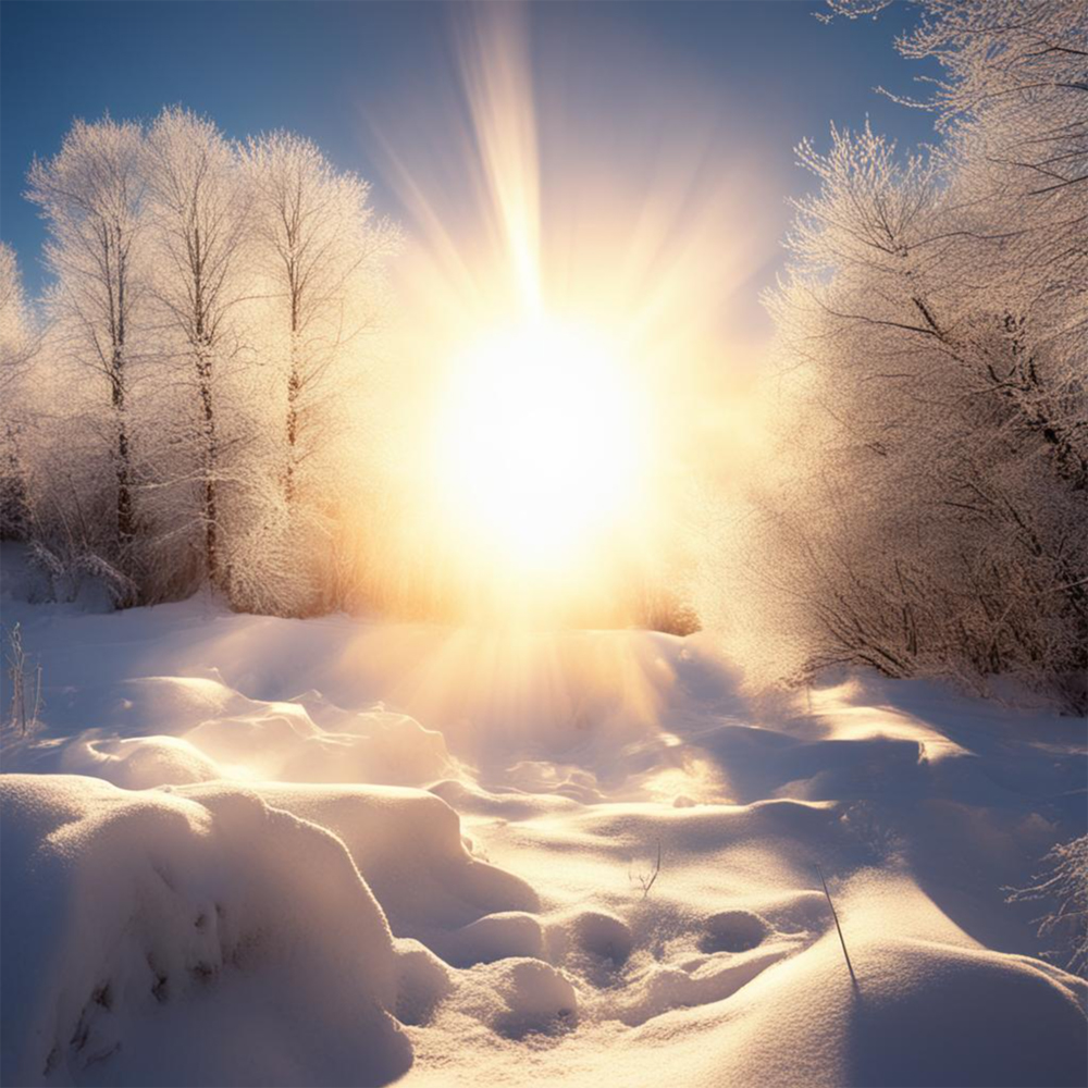 Солнце на зимнем пейзаже 6