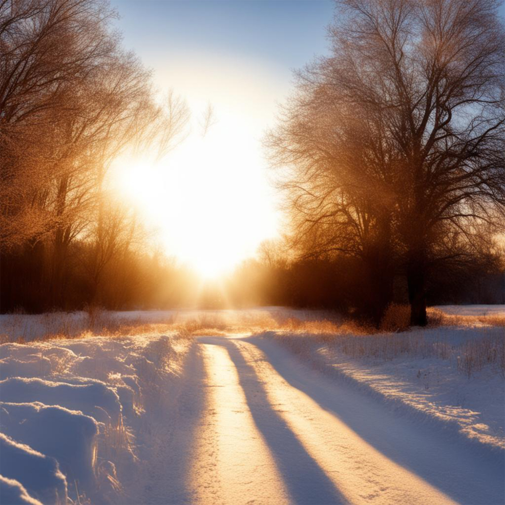 Солнце на зимнем пейзаже 9