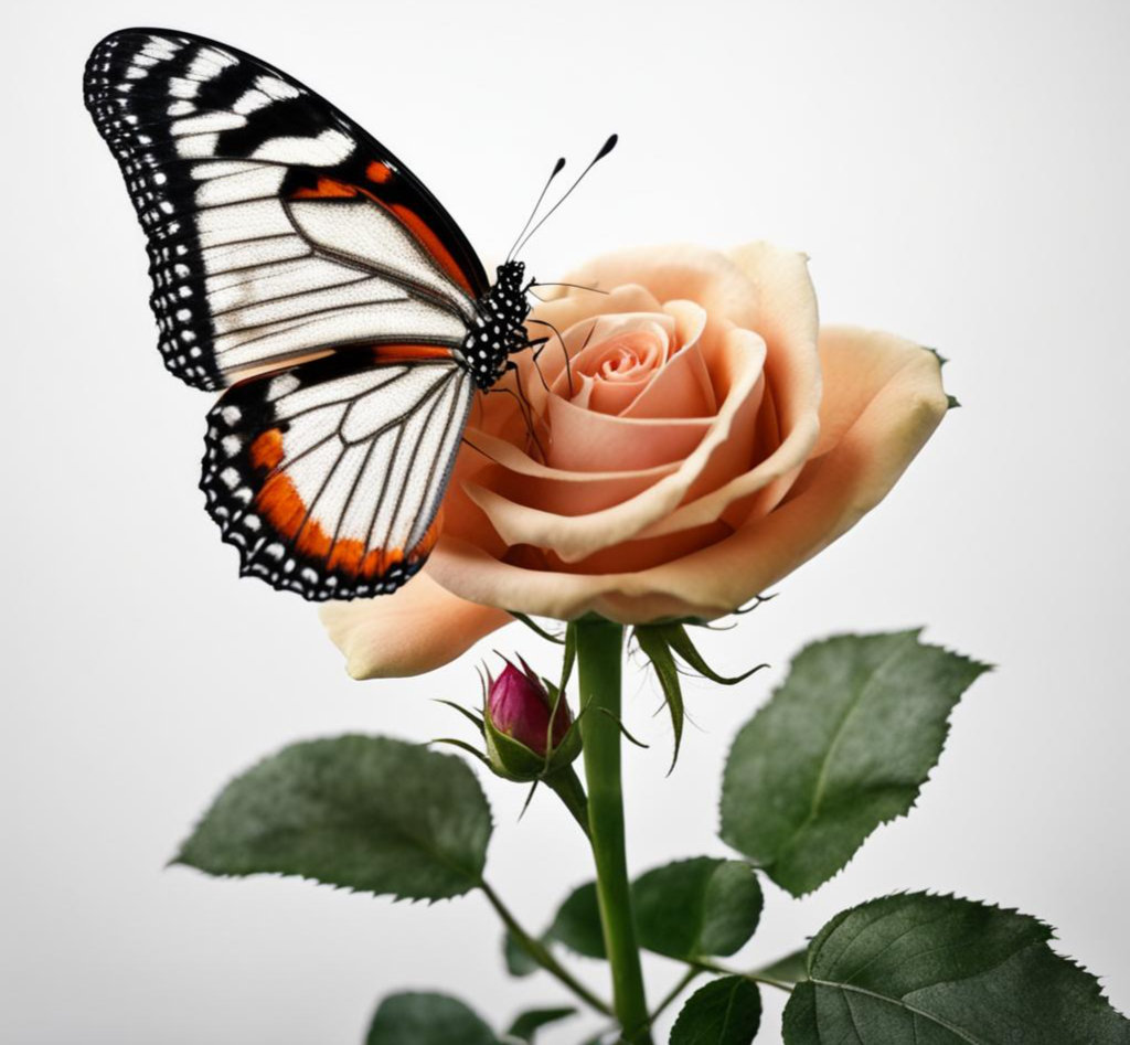 Бабочка на цветке 12