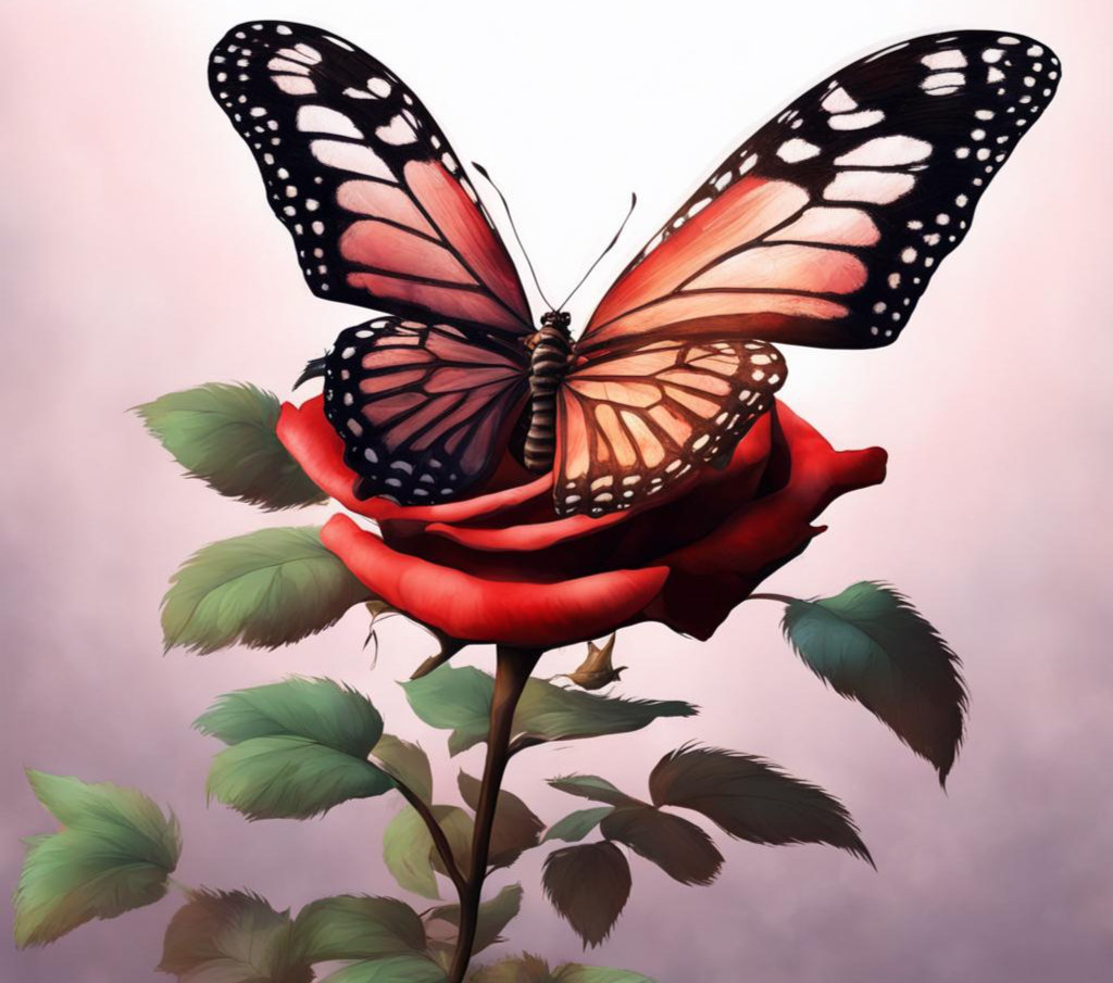 Бабочка на цветке 15
