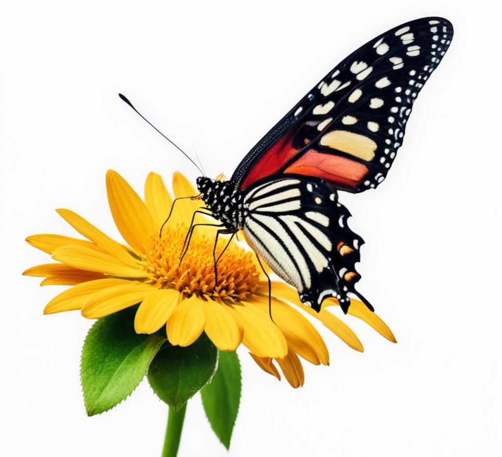 Бабочка на цветке 3