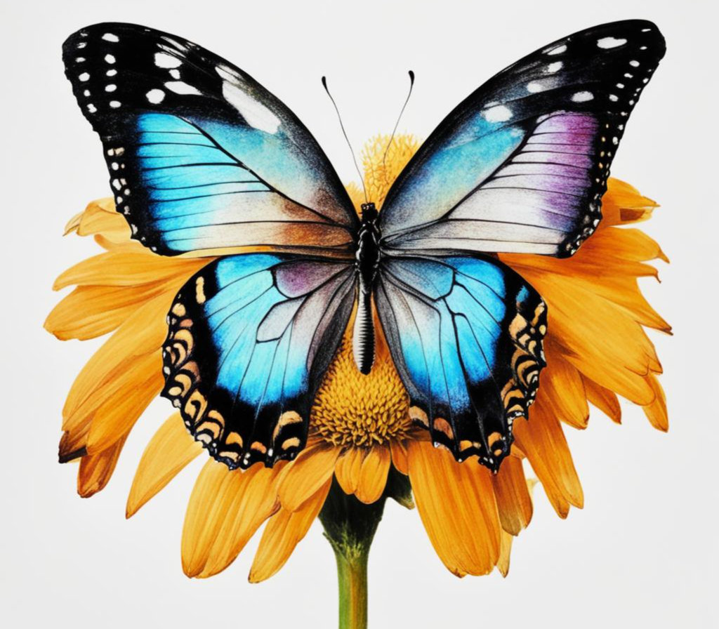 Бабочка на цветке 7