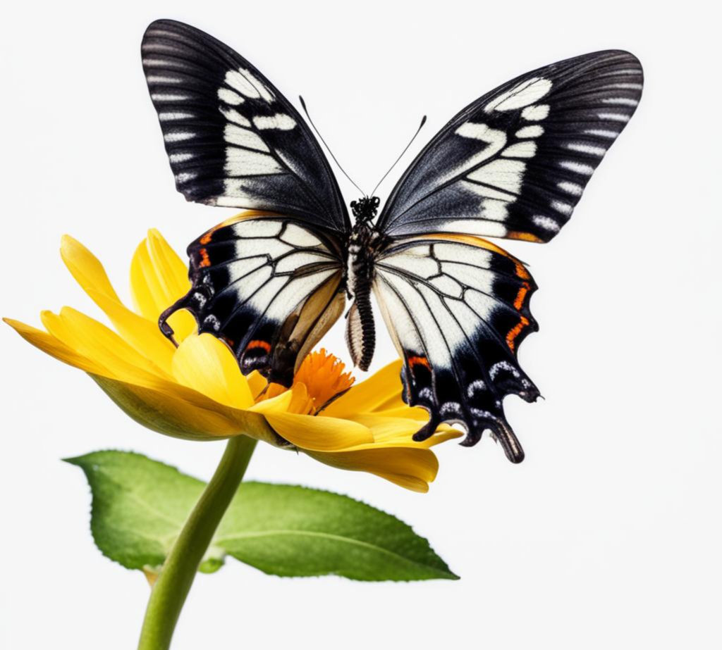 Бабочка на цветке 9